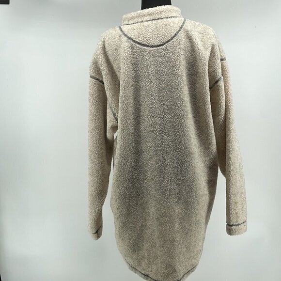 CACHE creek neutral fuzzy Sherpa like jacket pullover oatmeal cottage relaxed sm - Picture 8 of 10